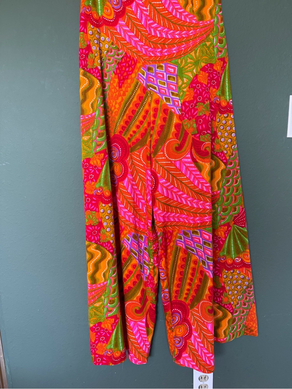 Vintage 1970s Psychedelic Print Wide Leg Jumpsuit - Picture 3 of 15